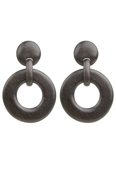 Shop Josie Natori Natori Wood Link Clip Earrings In Cayenne