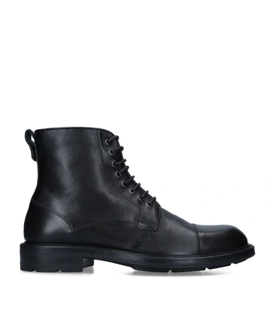 Shop Magnanni Leather Bilbo Lace-up Boots In Black