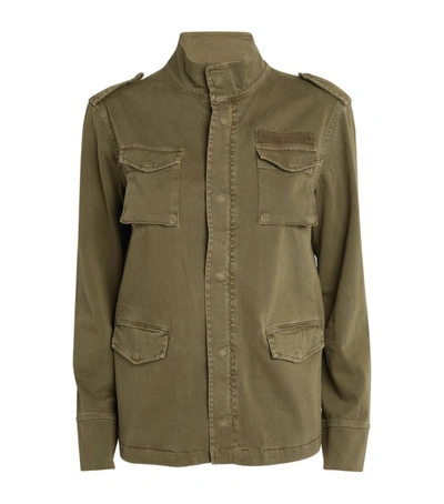 Shop Anine Bing Funnel-neck Army Jacket In Green