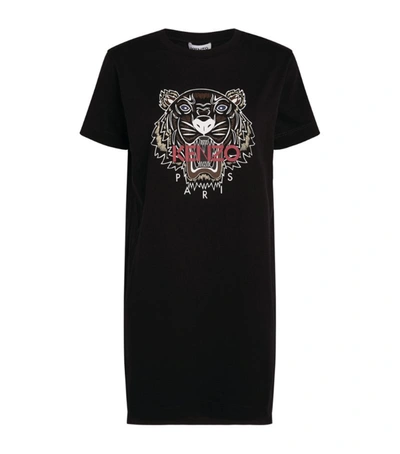 Kenzo Cotton Icon Tiger T-shirt Dress In Black | ModeSens