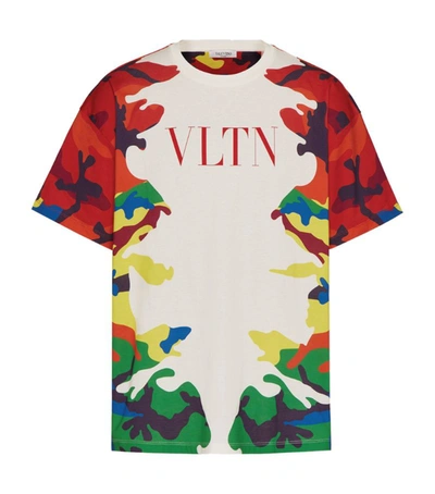 Shop Valentino Camouflage Print T-shirt In Multi
