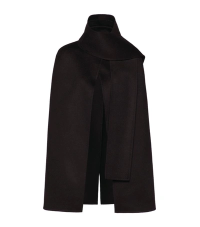 Shop Valentino Wool-cashmere Cape Coat In Black