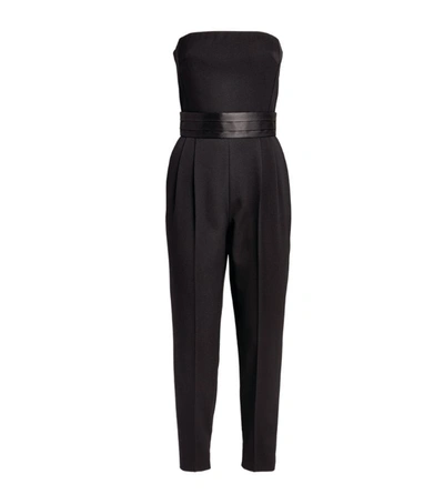 Shop Max Mara Strapless Tailored Jumpsuit In Black