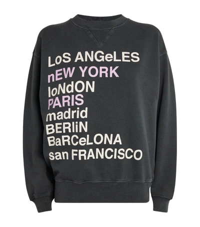 Shop Anine Bing City Love Sweatshirt In Grey