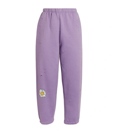 Shop Natasha Zinko Daisy Print Sweatpants In Purple