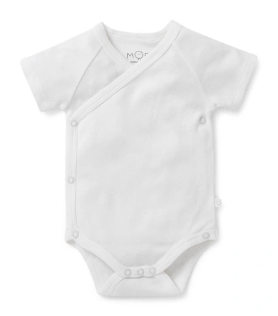 Shop Mori Cotton Kimono Bodysuit (0-18 Months) In White