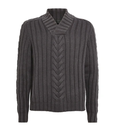 Shop Iris Von Arnim Cashmere V-neck Sweater In Grey