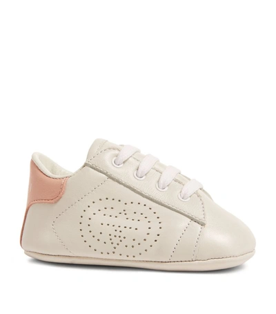 Shop Gucci Kids Leather Ace Sneakers In White