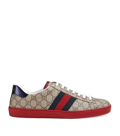 Shop Gucci Supreme Low-top Sneakers In Beige