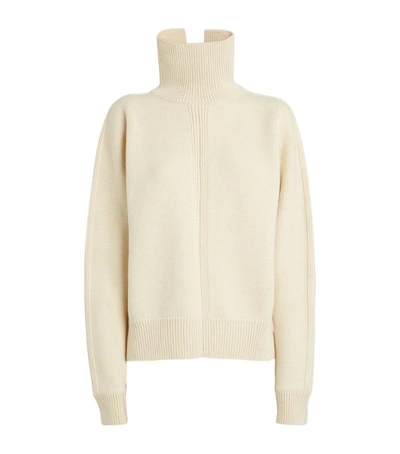 Shop Jil Sander Wool-blend Open-back Sweater In White