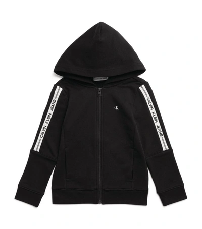 Shop Calvin Klein Kids Logo Tape Hoodie (6-16 Years) In Black