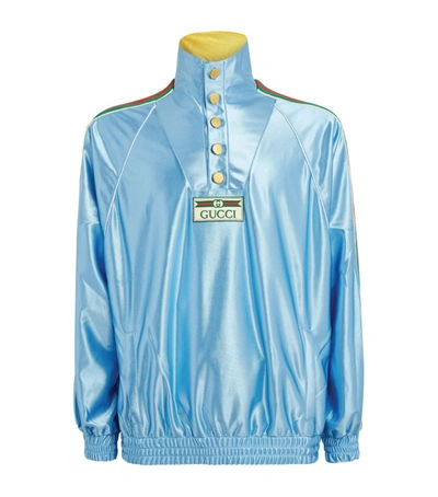 Shop Gucci Stripe-detail Sweatshirt In Blue