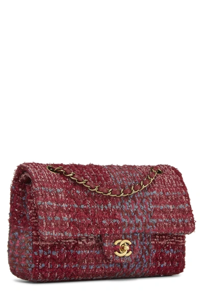 Chanel Red/White/Blue '16 Med'Iconic' Mirrored Tweed Double Flap