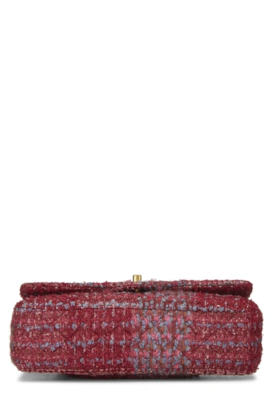Pre-owned Chanel Red Tweed Classic Double Flap Medium