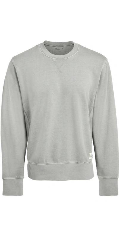 Shop Madewell Boxy Crewneck Sweatshirt In Light Graphite