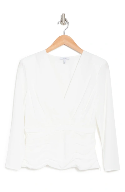 Shop Reiss Madison Ivory Pleat Detailed Blouse
