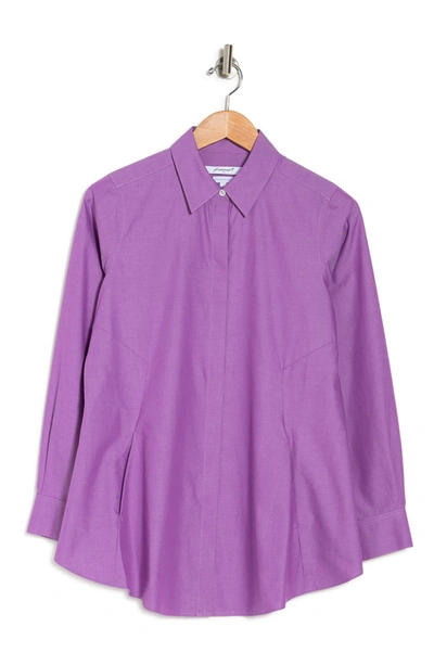 Shop Foxcroft Cici Non-iron Tunic Blouse In Aster