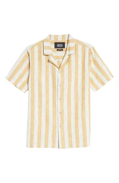 Shop Native Youth Striped Short Sleeve Shirt In Yellow