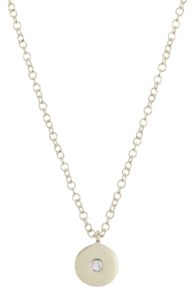 Shop Meira T 14k Yellow Gold Bezel Diamond Round Pendant Necklace