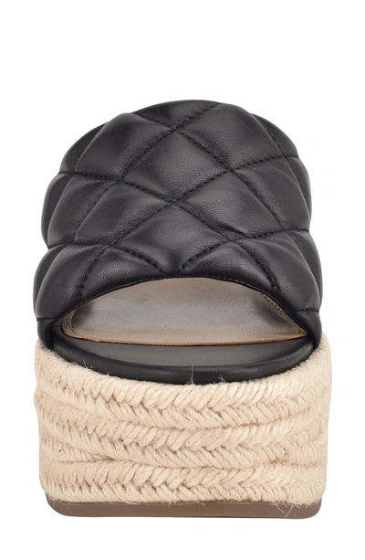 Shop Marc Fisher Ltd Velia Espadrille Platform Sandal In Black Leather
