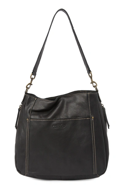 Shop American Leather Co. Austin Leather Shoulder Bag In Black Smooth