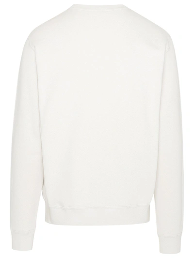 Shop Saint Laurent Ecru Ysl Cotton Sweatshirt In Grey