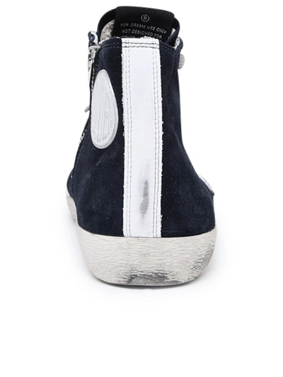 Shop Golden Goose Blu Suede Francy Sneakers In Blue