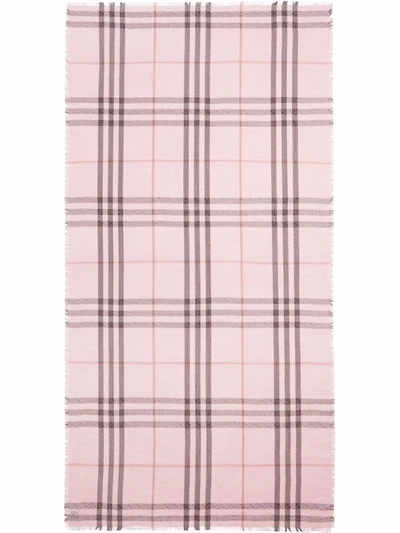 Shop Burberry Giant Check Scarf In Pink