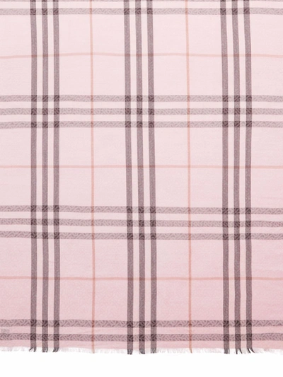 Shop Burberry Giant Check Scarf In Pink
