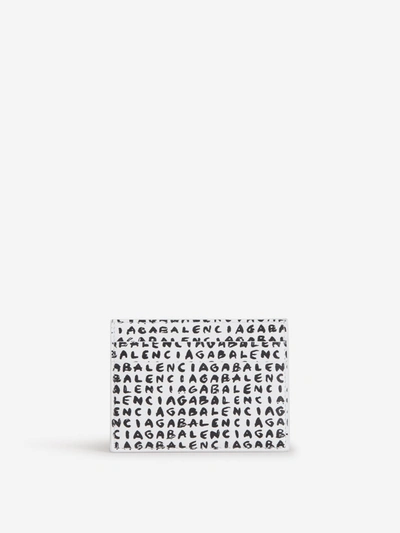 Shop Balenciaga Allover Logo Print Cardholder In Multi