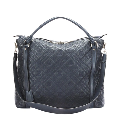 Pre-owned Louis Vuitton Blue Leather Antheia Ixia Mm Bag