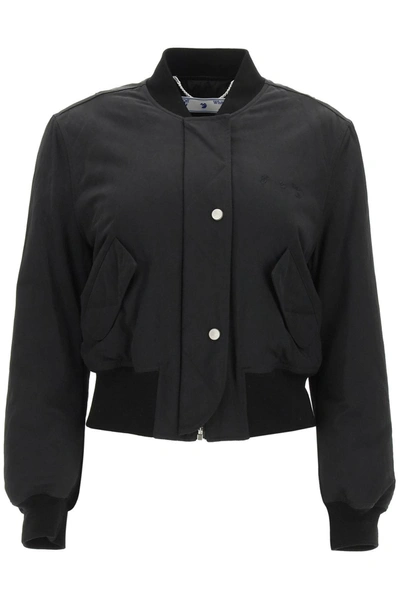 Shop Off-white Nylon Bomber Jacket In Black