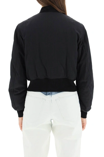 Off-white Embroidered Logo Bomber Jacket In Black