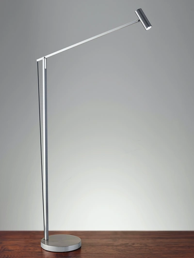 Shop Adesso Ads360 Crane Led Floor Lamp In Brushed Steel