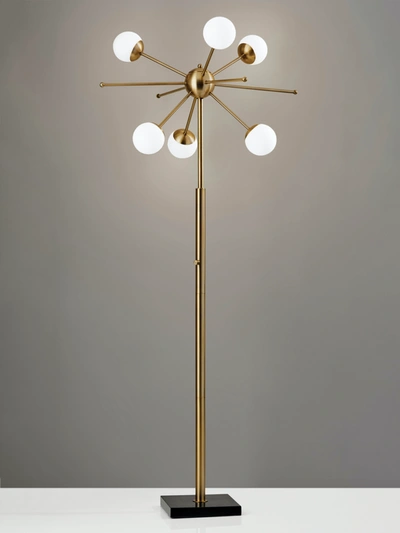 Shop Adesso Doppler Led Floor Lamp In Brass