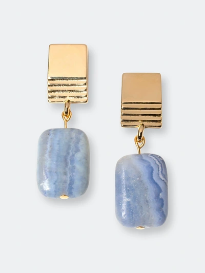 Shop Vue By Sek The Gold Layered Square Collection In Blue