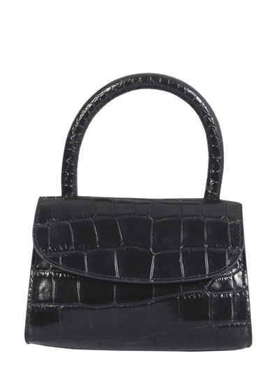 Shop By Far Leather Minibag In Nero