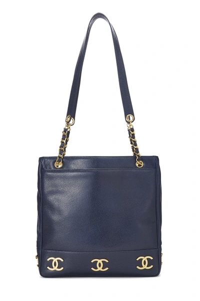 Chanel Large Tote A66941 B08435 NJ522, Navy, One Size