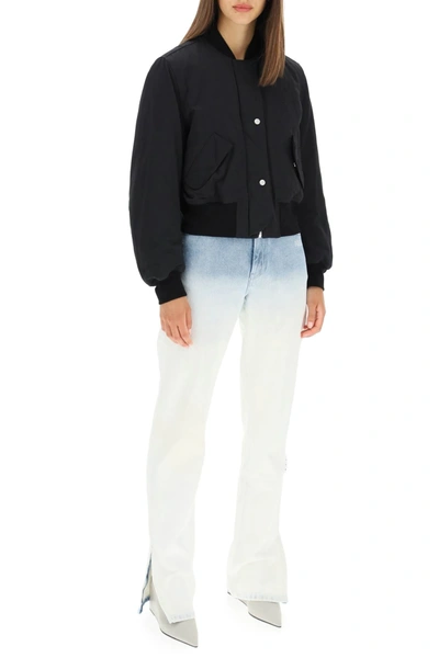 Off-white Embroidered Logo Bomber Jacket