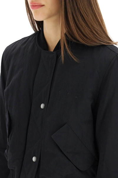 Off-white Embroidered Logo Bomber Jacket