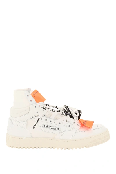 Off-white White 3.0 Off Court Leather Sneakers In White,orange
