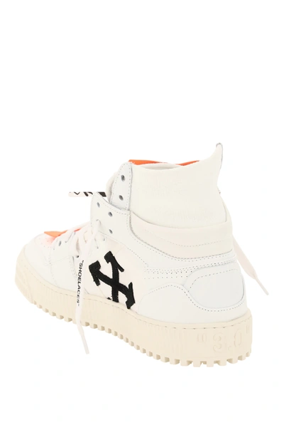 Off-white White 3.0 Off Court Leather Sneakers In White,orange