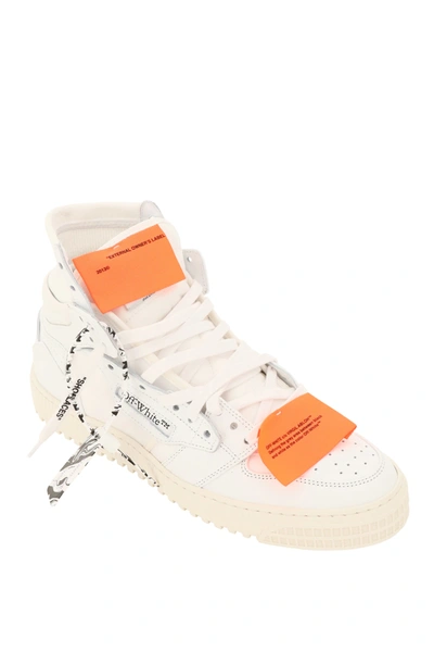 Off-white White 3.0 Off Court Leather Sneakers In White,orange