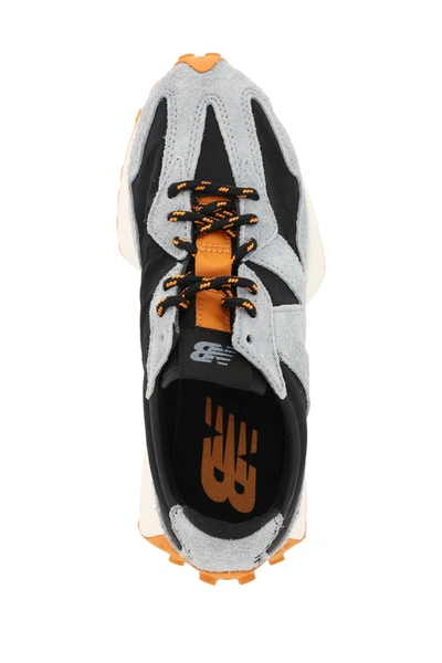 Shop New Balance 327 Sneakers In Black,grey,orange