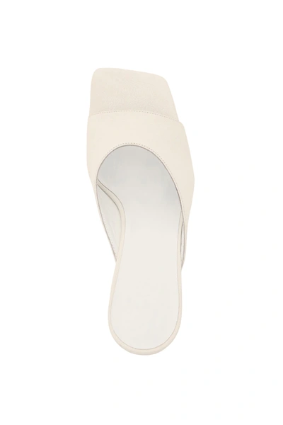 Shop By Far Grained Leather Zaya Sandals In Light Blue,white