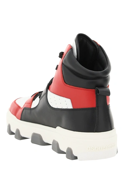 Shop Dsquared2 Basket Icon Hi-top Sneakers In Red,white,black