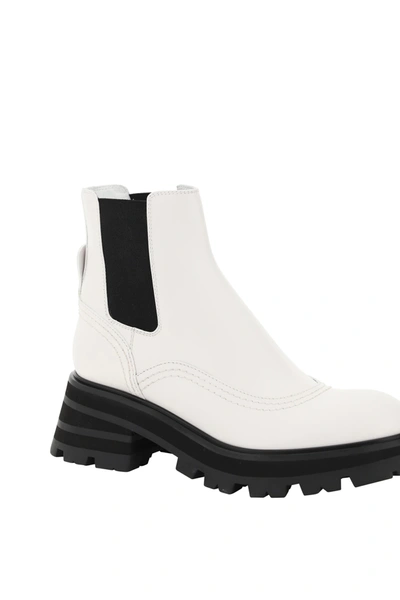 Shop Alexander Mcqueen Wander Chelsea Boots In White,black