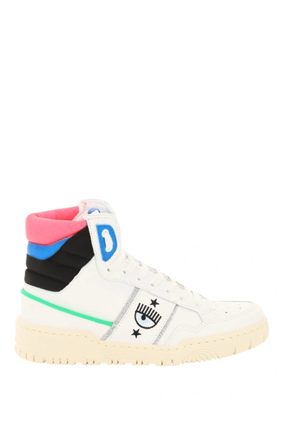 Shop Chiara Ferragni Sneakers Cf1 High In White