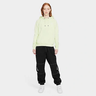 Shop Nike Women's Sportswear Essential Fleece Hoodie In Lime Ice/white