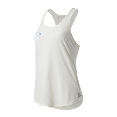 Shop New Balance Women's Nyc Marathon Q Speed Fuel Jacquard Tank In Off White